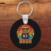 Retro Funny 67 Halloween Meme Bruh Cool Pumpkin He キーホルダー (正面)