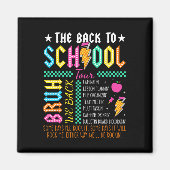 Retro Funny Back To School Tour Teacher Lightning  マグネット (正面)