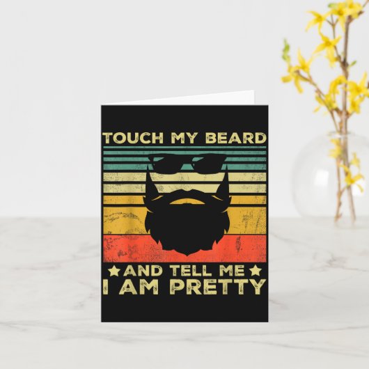 Retro Funny Beard Quote Gift For Bearded Men And L カード (黄色い花)