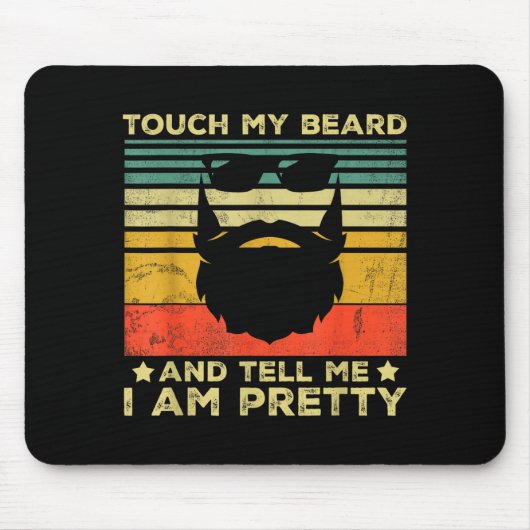 Retro Funny Beard Quote Gift For Bearded Men And L マウスパッド (正面)