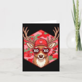 Retro Funny Boys Valentines Day Hunting Deer Camo  カード (正面)