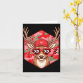 Retro Funny Boys Valentines Day Hunting Deer Camo  カード (黄色い花)