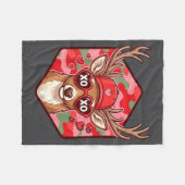 Retro Funny Boys Valentines Day Hunting Deer Camo フリースブランケット (正面(横))