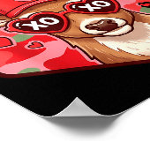 Retro Funny Boys Valentines Day Hunting Deer Camo  ポスター (角)