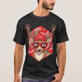 Retro Funny Boys Valentines Day Hunting Deer Camo  Tシャツ (正面)