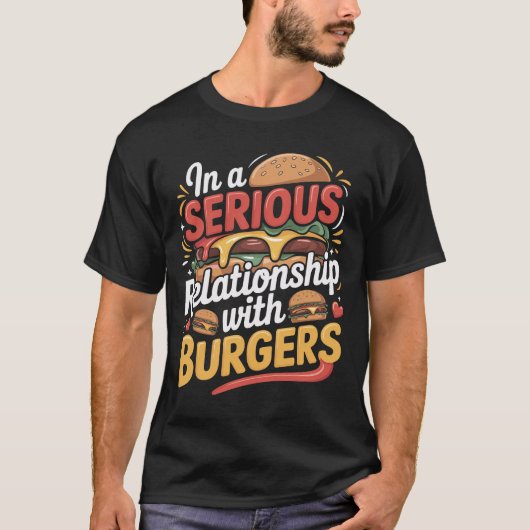 Retro Funny Burger Lover Typography Design Tシャツ (正面)