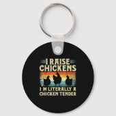 Retro Funny Chicken Lover Gift – I Raise Chickens  キーホルダー (正面)