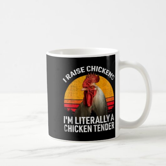 Retro Funny Chicken Lover Gift – I Raise Chickens コーヒーマグカップ (右)