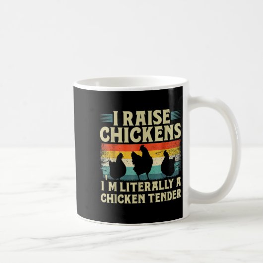 Retro Funny Chicken Lover Gift – I Raise Chickens コーヒーマグカップ (右)