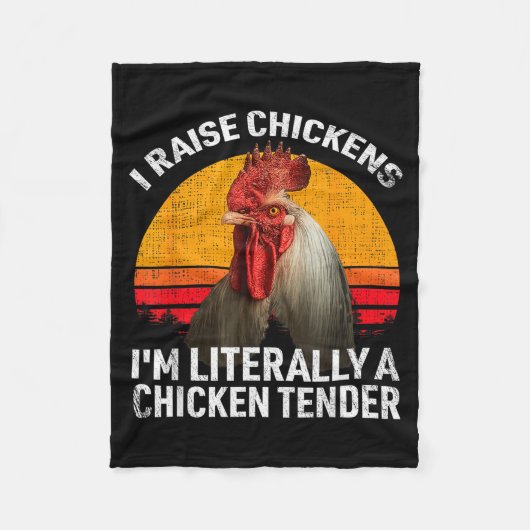 Retro Funny Chicken Lover Gift – I Raise Chickens  フリースブランケット (正面)