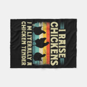 Retro Funny Chicken Lover Gift – I Raise Chickens  フリースブランケット (正面(横))