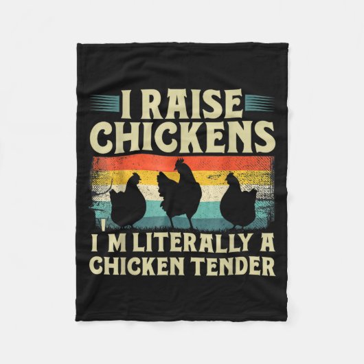 Retro Funny Chicken Lover Gift – I Raise Chickens  フリースブランケット (正面)