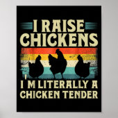 Retro Funny Chicken Lover Gift – I Raise Chickens  ポスター (正面)