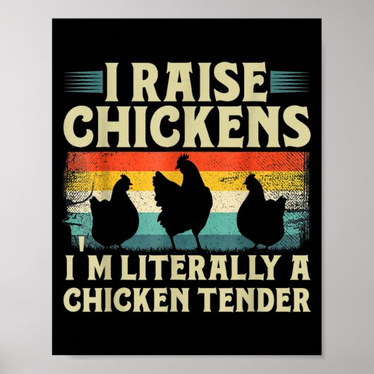 Retro Funny Chicken Lover Gift – I Raise Chickens  ポスター (正面)