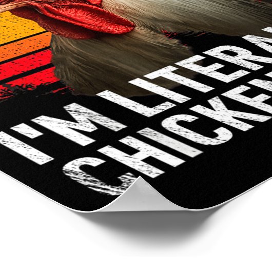 Retro Funny Chicken Lover Gift – I Raise Chickens  ポスター (角)