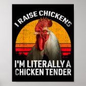 Retro Funny Chicken Lover Gift – I Raise Chickens  ポスター (正面)