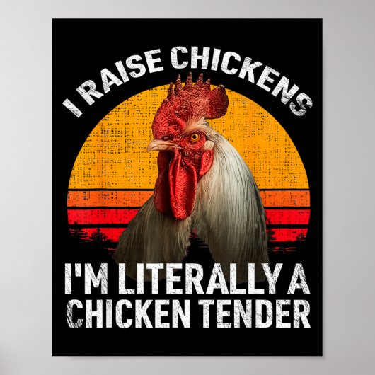 Retro Funny Chicken Lover Gift – I Raise Chickens  ポスター (正面)
