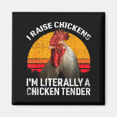 Retro Funny Chicken Lover Gift – I Raise Chickens  マグネット (正面)