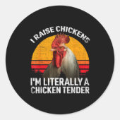 Retro Funny Chicken Lover Gift – I Raise Chickens  ラウンドシール (正面)