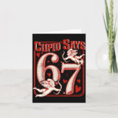 Retro Funny Cud Says 6 7 Six Seven Couples Valenti カード (正面)