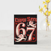 Retro Funny Cud Says 6 7 Six Seven Couples Valenti カード (黄色い花)