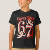 Retro Funny Cud Says 6 7 Six Seven Couples Valenti Tシャツ (正面)