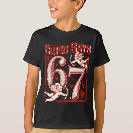 Retro Funny Cud Says 6 7 Six Seven Couples Valenti Tシャツ (正面)