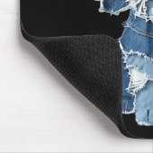 Retro Funny Denim Patch Animal Dog Print マウスパッド (コーナー)