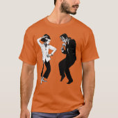 Retro Funny Frankenstein Monster and Bride Dancing Tシャツ (正面)