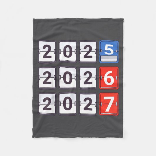 Retro Funny Happy New Year 2026 2027 67 Meme Six S フリースブランケット (正面)