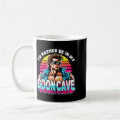 Retro Funny Id Rather Be In My Goon Cave Quote Man コーヒーマグカップ (左)