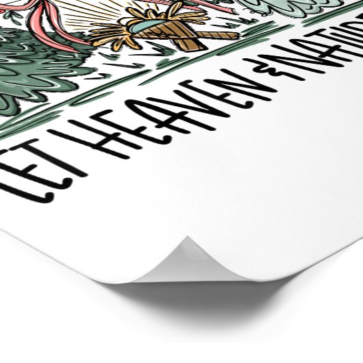 Retro Funny Let Heaven And Nature Sing Nes Tree Ch ポスター (角)