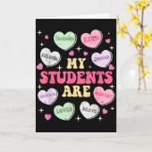 Retro Funny My Students Are Valentine Teacher Hear カード (黄色い花)