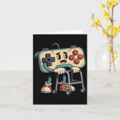 Retro Funny Old Gamer 80s 90s Clic Video Game Humo カード (黄色い花)