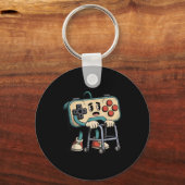 Retro Funny Old Gamer 80s 90s Clic Video Game Humo キーホルダー (正面)