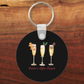 Retro Funny Santa's Little Helper Martini Merry Ch キーホルダー (正面)