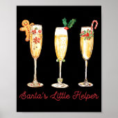 Retro Funny Santa's Little Helper Martini Merry Ch ポスター (正面)