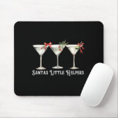 Retro Funny Santa's Little Helper Martini Merry Ch マウスパッド (マウス)