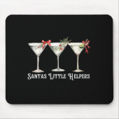 Retro Funny Santa's Little Helper Martini Merry Ch マウスパッド (正面)