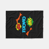 Retro Funny Snap Crackle P Quote Relax Meme Game  フリースブランケット (正面(横))