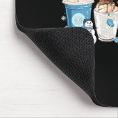 Retro Funny Snowman Winter Coffee C Latte Cozy Sea マウスパッド (コーナー)