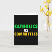 Retro Funny Trendy Sarcastic Saying Catholics Vs C カード (黄色い花)