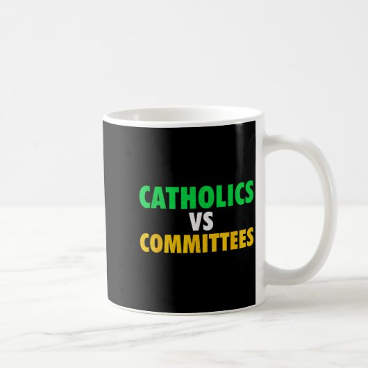Retro Funny Trendy Sarcastic Saying Catholics Vs C コーヒーマグカップ (右)