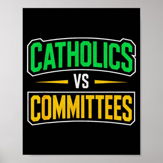 Retro Funny Trendy Sarcastic Saying Catholics Vs C ポスター (正面)