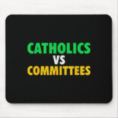 Retro Funny Trendy Sarcastic Saying Catholics Vs C マウスパッド (正面)