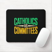 Retro Funny Trendy Sarcastic Saying Catholics Vs C マウスパッド (マウス)