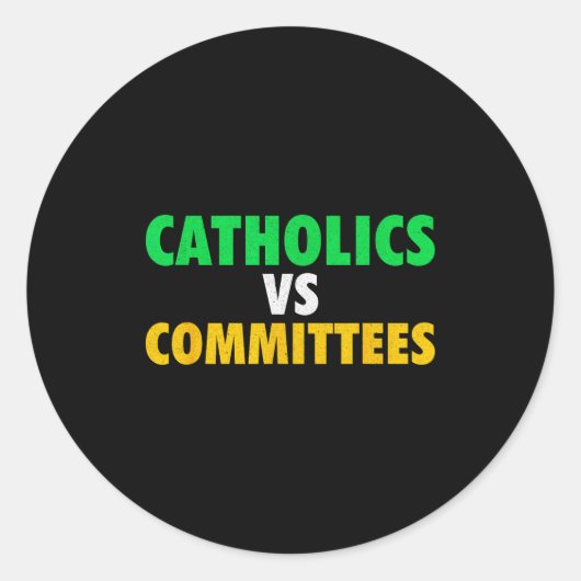 Retro Funny Trendy Sarcastic Saying Catholics Vs C ラウンドシール (正面)