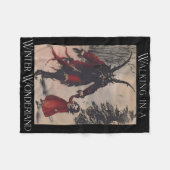 Retro Funny Walking In A Winter Wonderland Merry C フリースブランケット (正面(横))