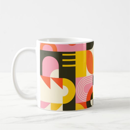 Retro Fusion Mug – Colourful Abstract Coffee Cup   コーヒーマグカップ (左)