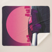 Retro future. 80s style sci-fi background with sup シェルパブランケット (正面(横))